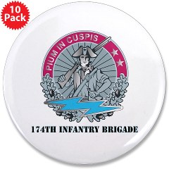 174IB - M01 - 01 - DUI - 174th Infantry Brigade with text 3.5" Button (10 pack)