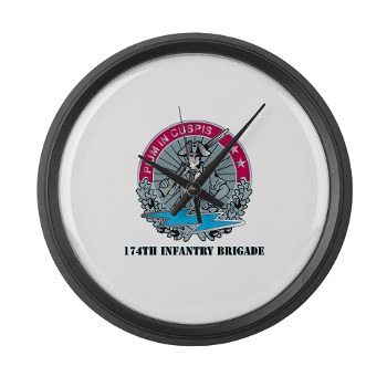 174IB - M01 - 03 - DUI - 174th Infantry Brigade with text Large Wall Clock