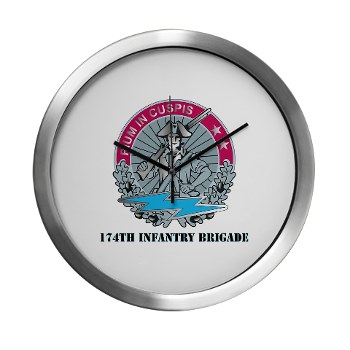 174IB - M01 - 03 - DUI - 174th Infantry Brigade with text Modern Wall Clock