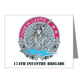 174IB - M01 - 02 - DUI - 174th Infantry Brigade with text Note Cards (Pk of 20)