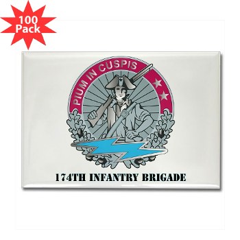 174IB - M01 - 01 - DUI - 174th Infantry Brigade with text Rectangle Magnet (100 pack)