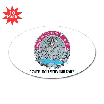 174IB - M01 - 01 - DUI - 174th Infantry Brigade with text Sticker (Oval 10 pk)