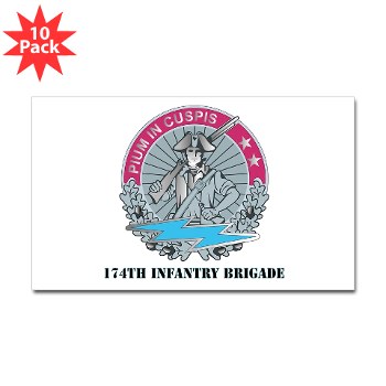 174IB - M01 - 01 - DUI - 174th Infantry Brigade with text Sticker (Rectangle 10 pk)