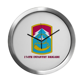 174IB - M01 - 03 - SSI - 174th Infantry Brigade with text Modern Wall Clock