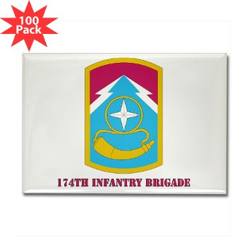 174IB - M01 - 01 - SSI - 174th Infantry Brigade with text Rectangle Magnet (100 pack)