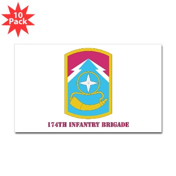 174IB - M01 - 01 - SSI - 174th Infantry Brigade with text Sticker (Rectangle 10 pk)