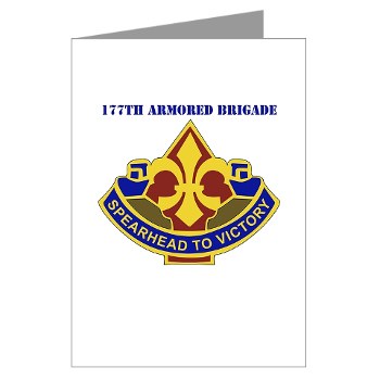 177AB - M01 - 02 - DUI - 177th Armored Brigade with Text Greeting Cards (Pk of 10) - Click Image to Close