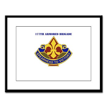 177AB - M01 - 02 - DUI - 177th Armored Brigade with Text Large Framed Print