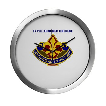 177AB - M01 - 03 - DUI - 177th Armored Brigade with Text Modern Wall Clock - Click Image to Close