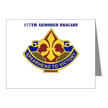 177AB - M01 - 02 - DUI - 177th Armored Brigade with Text Note Cards (Pk of 20) - Click Image to Close