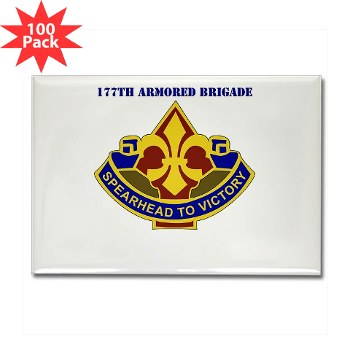 177AB - M01 - 01 - DUI - 177th Armored Brigade with Text Rectangle Magnet (100 pack) - Click Image to Close