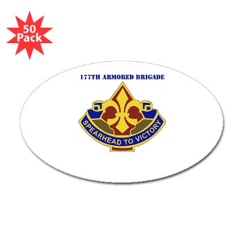 177AB - M01 - 01 - DUI - 177th Armored Brigade with Text Sticker (Oval 50 pk) - Click Image to Close