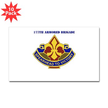 177AB - M01 - 01 - DUI - 177th Armored Brigade with Text Sticker (Rectangle 10 pk) - Click Image to Close