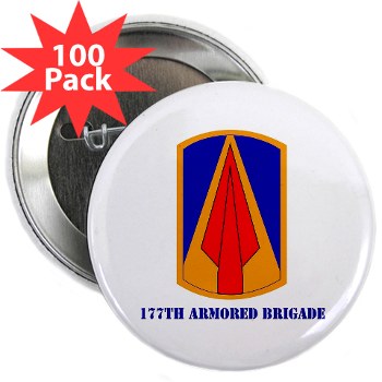 177AB - M01 - 01 - SSI - 177th Armored Brigade with Text 2.25" Button (100 pack)