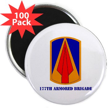 177AB - M01 - 01 - SSI - 177th Armored Brigade with Text 2.25" Magnet (100 pack)
