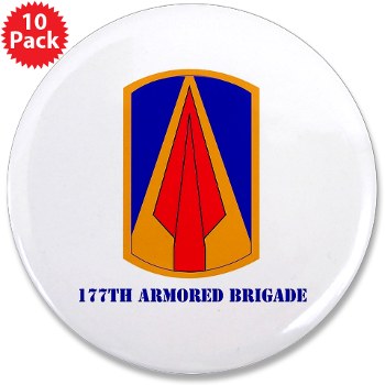 177AB - M01 - 01 - SSI - 177th Armored Brigade with Text 3.5" Button (10 pack)