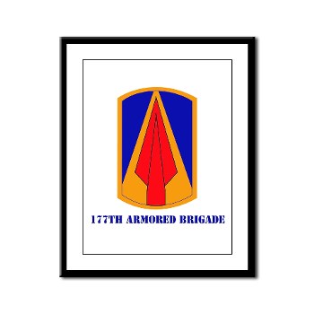 177AB - M01 - 02 - SSI - 177th Armored Brigade with Text Framed Panel Print