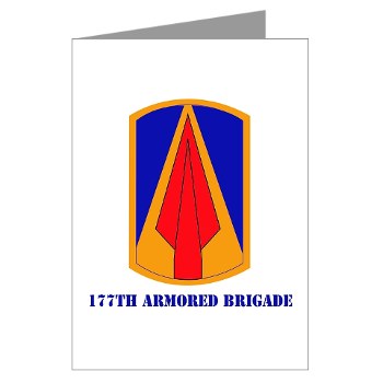 177AB - M01 - 02 - SSI - 177th Armored Brigade with Text Greeting Cards (Pk of 10)