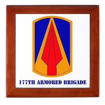 177AB - M01 - 03 - SSI - 177th Armored Brigade with Text Keepsake Box