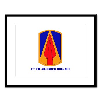 177AB - M01 - 02 - SSI - 177th Armored Brigade with Text Large Framed Print