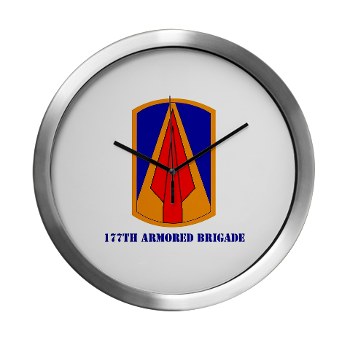 177AB - M01 - 03 - SSI - 177th Armored Brigade with Text Modern Wall Clock
