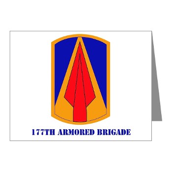 177AB - M01 - 02 - SSI - 177th Armored Brigade with Text Note Cards (Pk of 20)