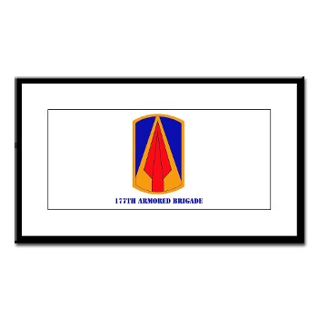177AB - M01 - 02 - SSI - 177th Armored Brigade with Text Small Framed Print