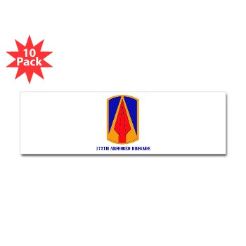 177AB - M01 - 01 - SSI - 177th Armored Brigade with Text Sticker (Bumper 10 pk) - Click Image to Close