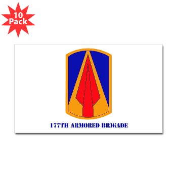 177AB - M01 - 01 - SSI - 177th Armored Brigade with Text Sticker (Rectangle 10 pk)