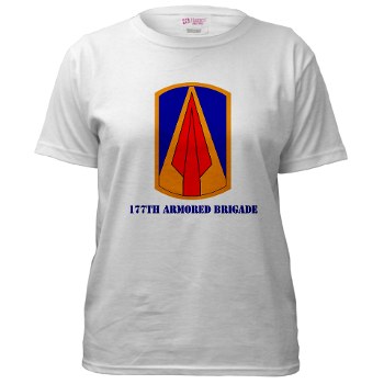 177AB - A01 - 04 - SSI - 177th Armored Brigade with Text Women's T-Shirt - Click Image to Close