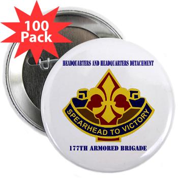 177ABHHD - M01 - 01 - HHD - 177th Armored Bde with Text 2.25" Button (100 pack) - Click Image to Close
