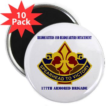 177ABHHD - M01 - 01 - HHD - 177th Armored Bde with Text 2.25" Magnet (10 pack)