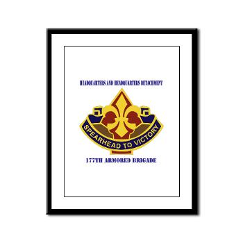 177ABHHD - M01 - 02 - HHD - 177th Armored Bde with Text Framed Panel Print