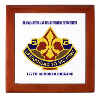 177ABHHD - M01 - 03 - HHD - 177th Armored Bde with Text Keepsake Box - Click Image to Close