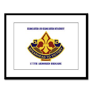 177ABHHD - M01 - 02 - HHD - 177th Armored Bde with Text Large Framed Print - Click Image to Close