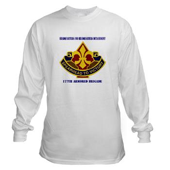 177ABHHD - A01 - 03 - HHD - 177th Armored Bde with Text Long Sleeve T-Shirt