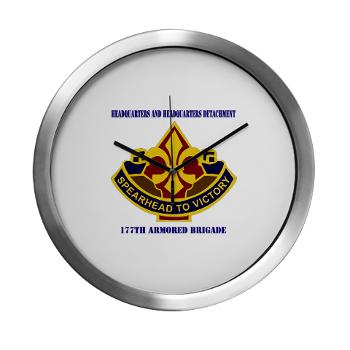 177ABHHD - M01 - 03 - HHD - 177th Armored Bde with Text Modern Wall Clock - Click Image to Close