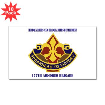 177ABHHD - M01 - 01 - HHD - 177th Armored Bde with Text Sticker (Rectangle 10 pk)