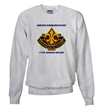177ABHHD - A01 - 03 - HHD - 177th Armored Bde with Text Sweatshirt - Click Image to Close