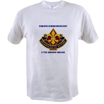 177ABHHD - A01 - 04 - HHD - 177th Armored Bde with Text Value T-Shirt - Click Image to Close