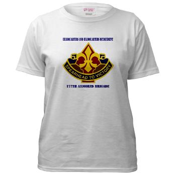 177ABHHD - A01 - 04 - HHD - 177th Armored Bde with Text Women's T-Shirt