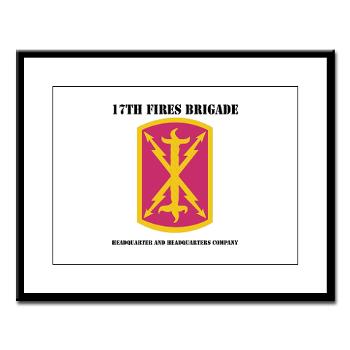 17BHHB - A01 - 02 - DUI - Headquarters and Headquarters Battery With Text - Large Framed Print