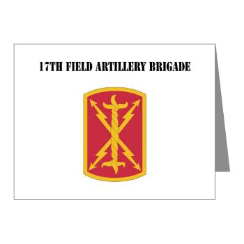 17FAB - M01 - 02 - SSI - 17th Field Artillery Brigade with Text - Note Cards (Pk of 20)