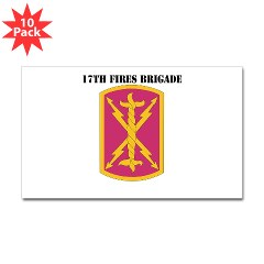 17FB - M01 - 01 - SSI - 17th Fires Brigade with Text Sticker (Rectangle 10 pk)