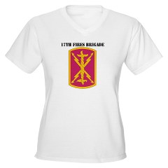 17FB - A01 - 04 - SSI - 17th Fires Brigade with Text Women's V-Neck T-Shirt