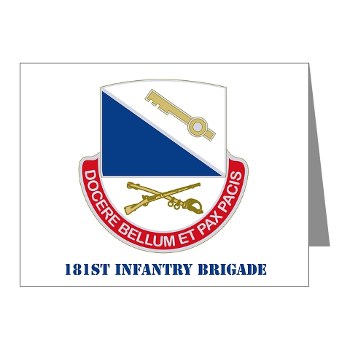 181IB - M01 - 02 - DUI - 181st Infantry Brigade with Text - Note Cards (Pk of 20) - Click Image to Close