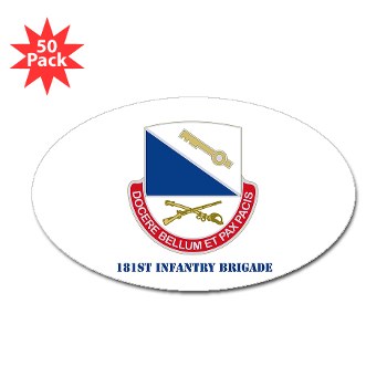 181IB - M01 - 01 - DUI - 181st Infantry Brigade with Text - Sticker (Oval 50 pk) - Click Image to Close