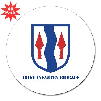 181IB - M01 - 01 - SSI - 181st Infantry Brigade with Text - 3" Lapel Sticker (48 pk)