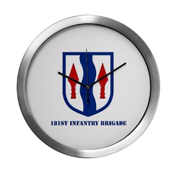 181IB - M01 - 03 - SSI - 181st Infantry Brigade with Text - Modern Wall Clock