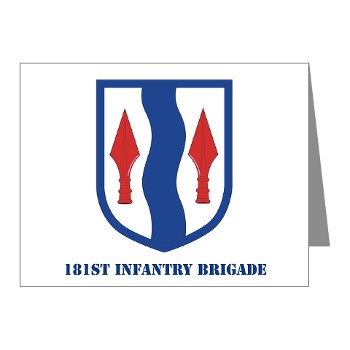 181IB - M01 - 02 - SSI - 181st Infantry Brigade with Text - Note Cards (Pk of 20) - Click Image to Close